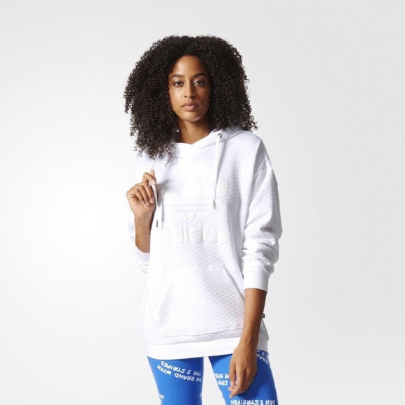 ADIDAS trefoil chevron texture Hoodie Large - Picture 3 of 14